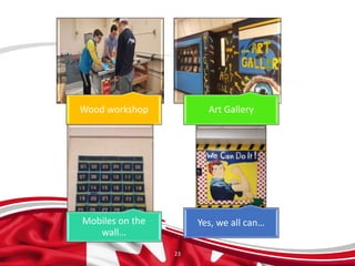 23
Wood workshop Art Gallery
Mobiles on the
wall…
Yes, we all can…
 