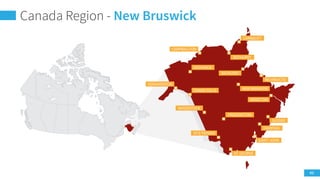 27
Canada Region – Saskatchewan
SWIFT CURRENT
NORTH BATTLEFORD
REGINA
SASKATOON
IPRINCE ALBERT
FLIN FLON
Provinces and territories
The provinces and territories are all subdivided
into regions for a variety of official and unofficial
purposes. In some provinces, the regions have
been officially defined by their respective
governments. In others, the "regions" have no
official status.
 