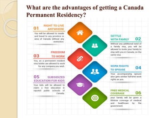 What are the advantages of getting a Canada
Permanent Residency?
 