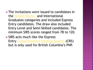 Canadaβs four provinces invited candidates to PNP draws.pptx