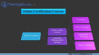 http://www.trainingsource.ca/
Online Certification Courses
 