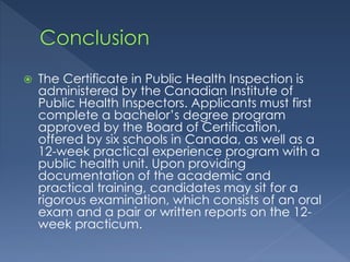 Canada’s Public Health Inspectors | PPTX