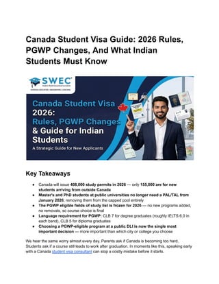 Pgwp Changes Canada Student Visa 2026: New PGWP Rules & Key Changes Explained | PDF