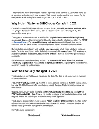 Pgwp Changes Canada Student Visa 2026: New PGWP Rules & Key Changes Explained | PDF