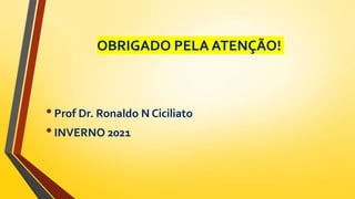 OBRIGADO PELA ATENÇÃO!
•Prof Dr. Ronaldo N Ciciliato
•INVERNO 2021
 