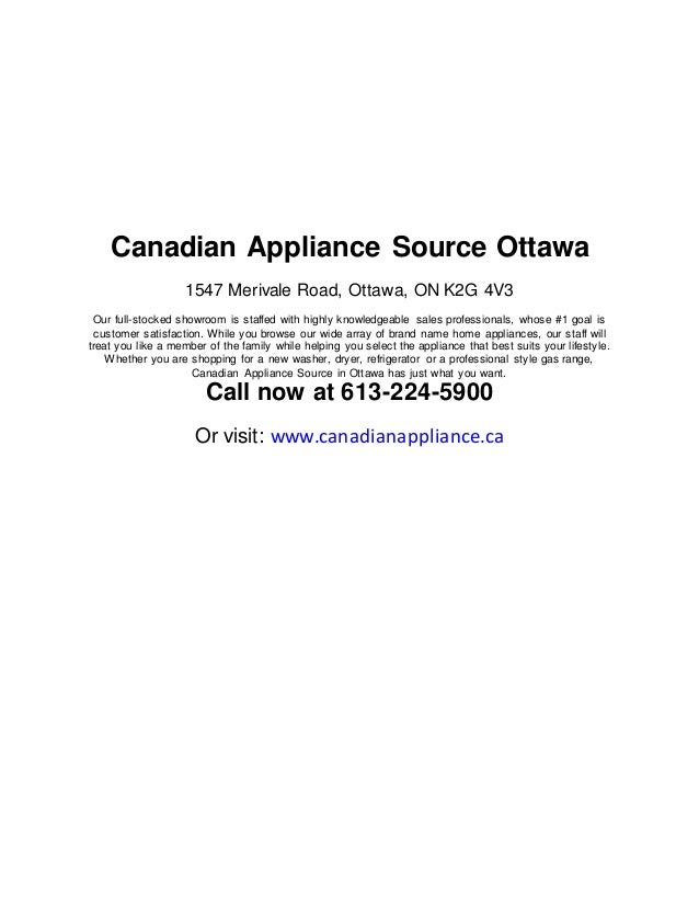 Canadian appliance source ottawa