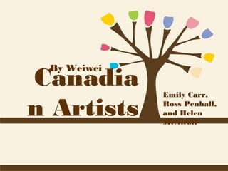 Canadia
n Artists
By Weiwei

Emily Carr,
Ross Penhall,
and Helen
McNicoll

 