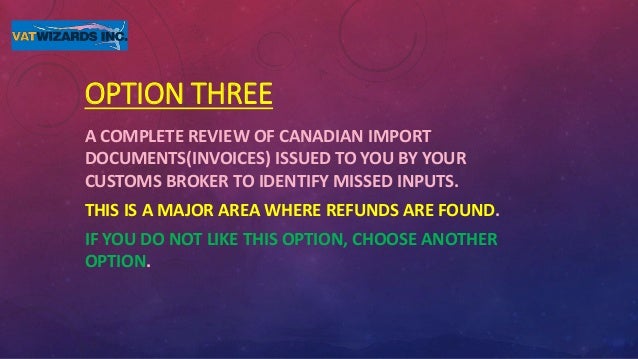Canadian gst review options