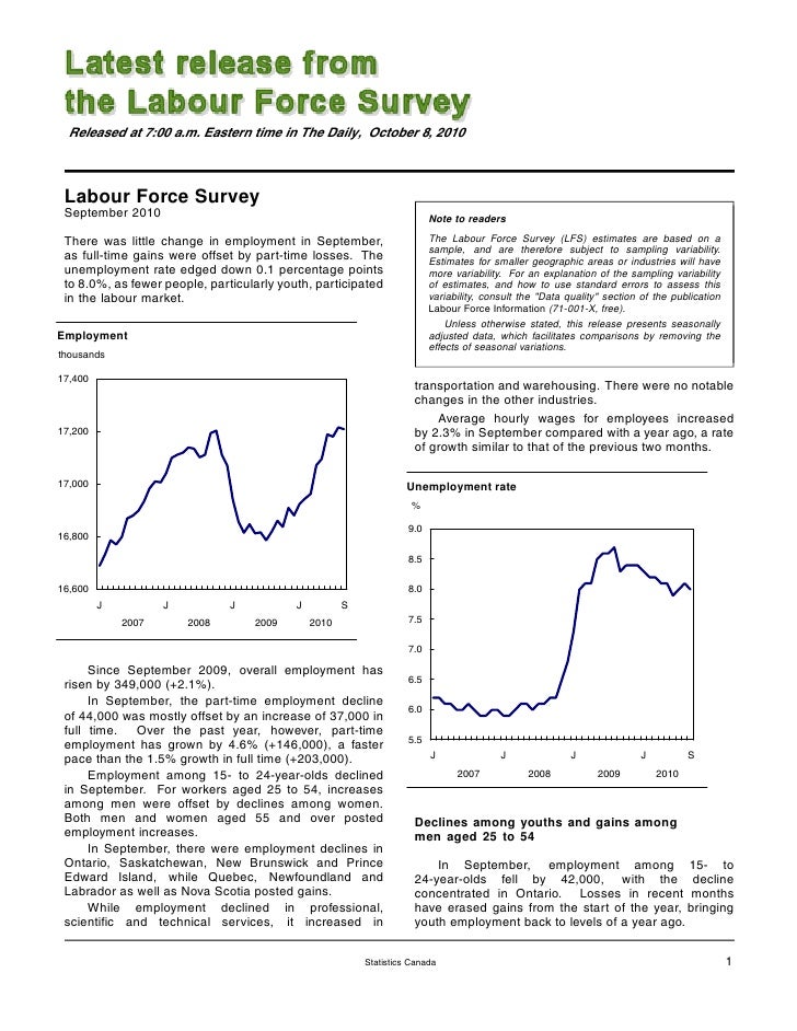The Daily Labour Force Survey December 2013 | canadian labour force survey september 2010pdf The Daily Labour Force Survey December 2013 | canadian labour force survey september 2010pdf
