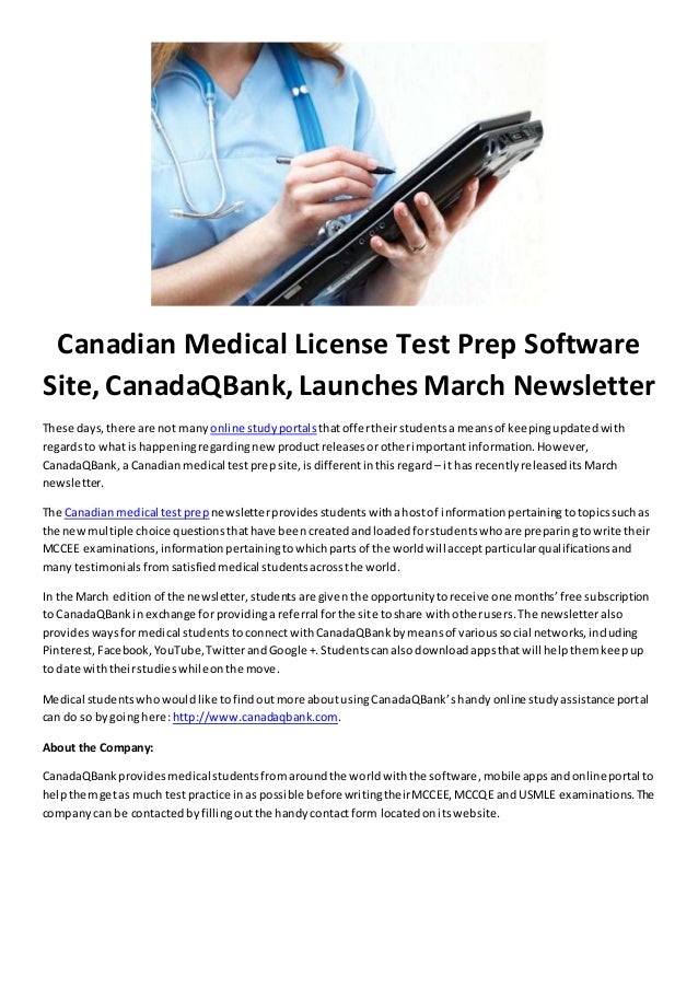 Canadian medical license test prep software site, canada q bank, laun…