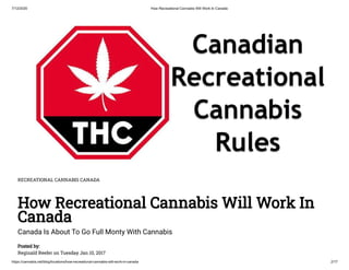 Canadian Recreational Cannabis Rules and Regulations