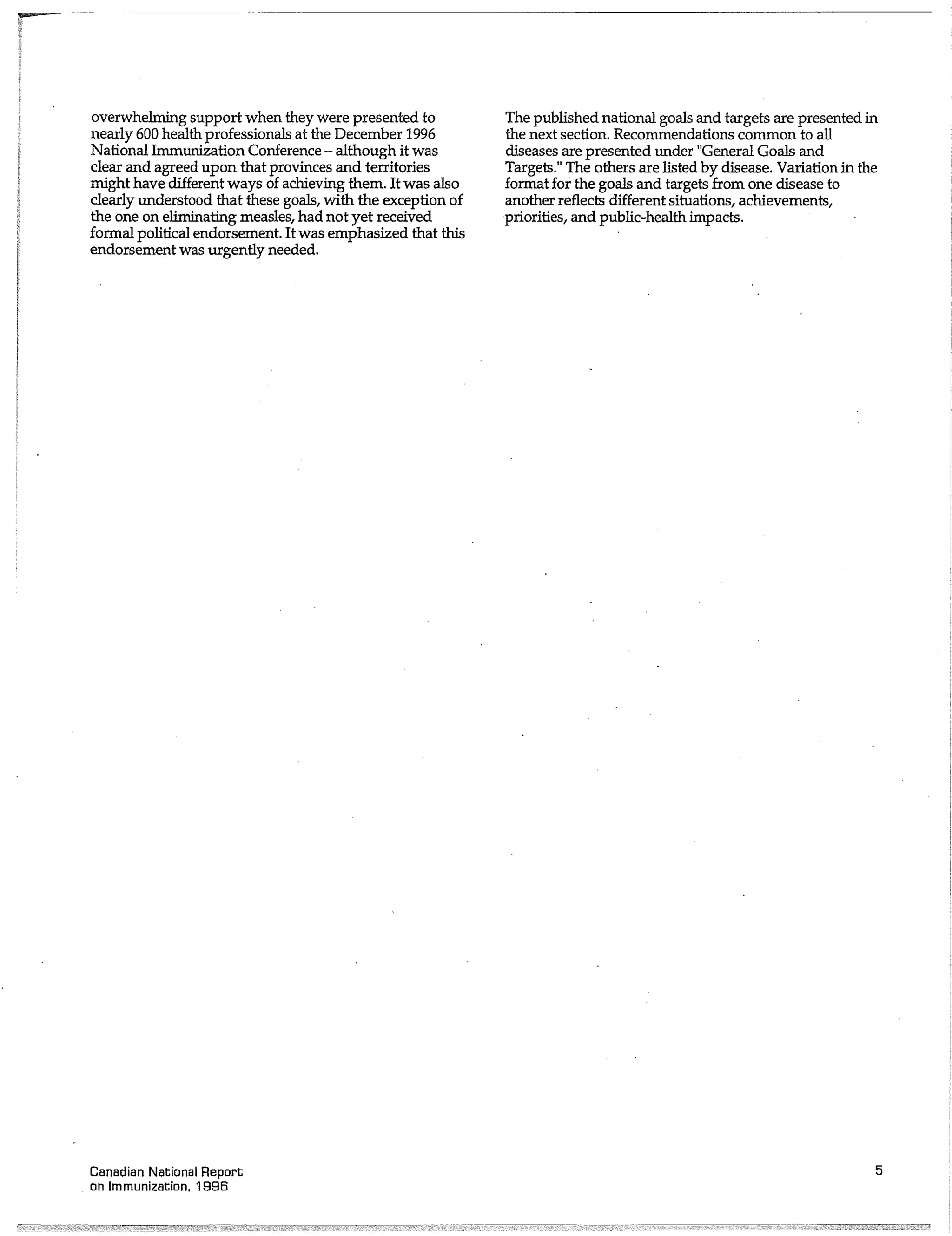 Canadian report and law on immunization