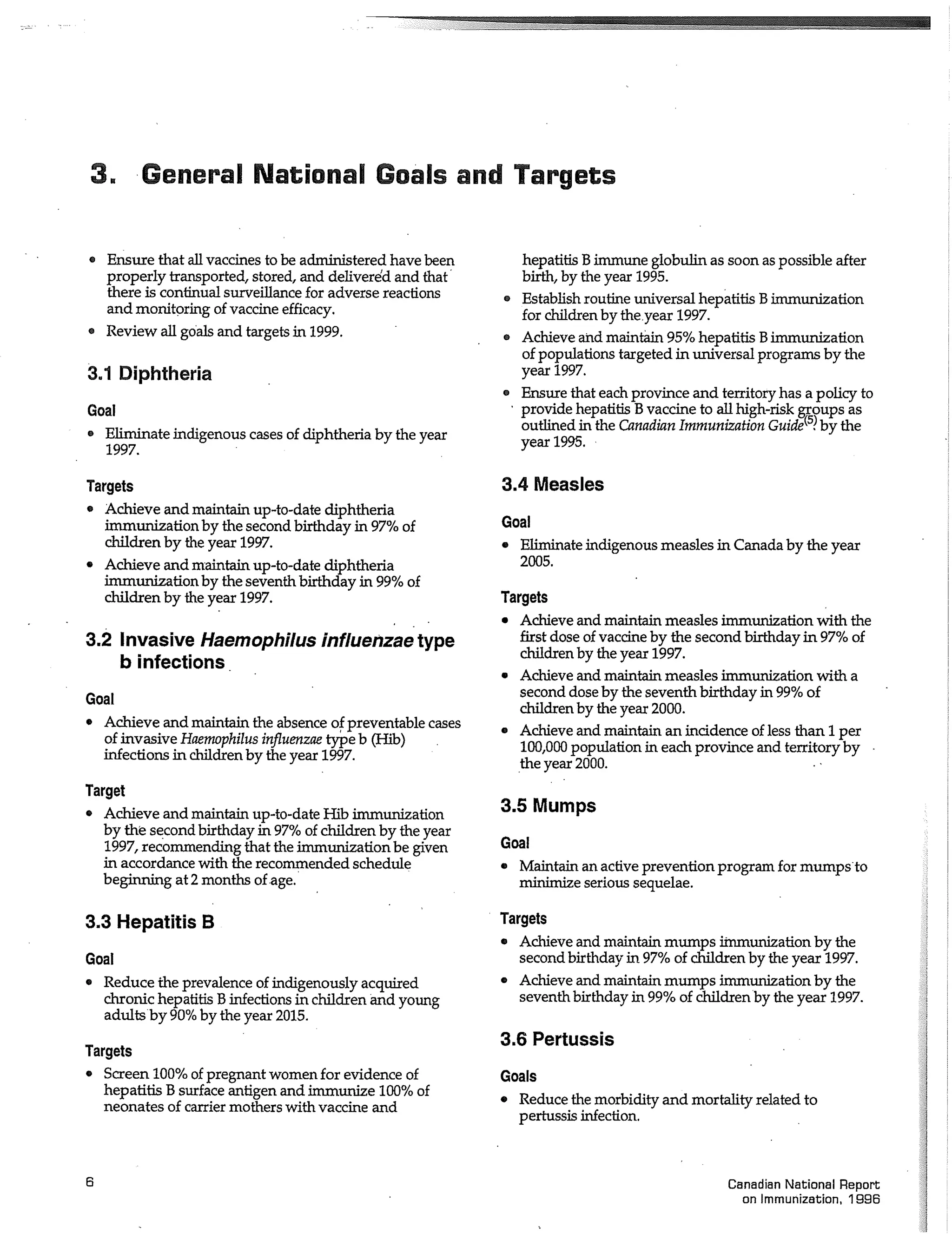 Canadian report and law on immunization