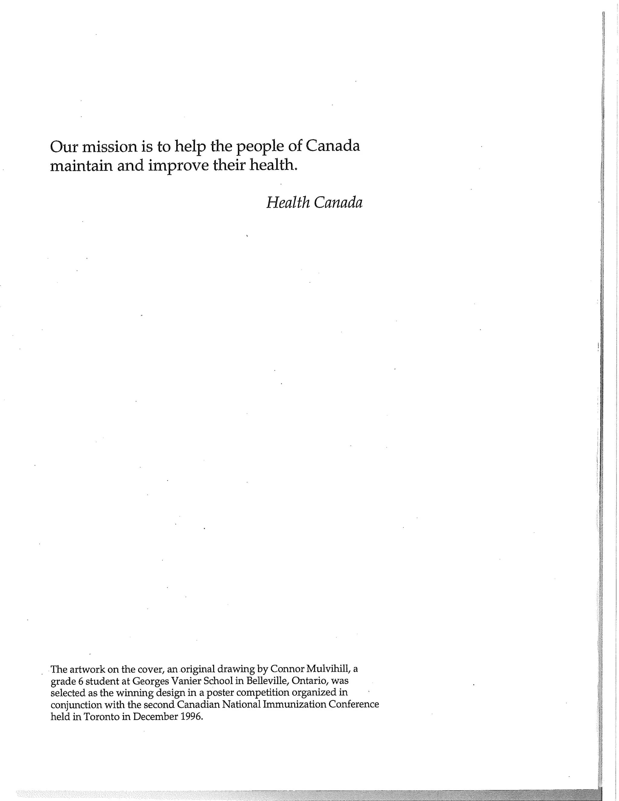 Canadian report and law on immunization