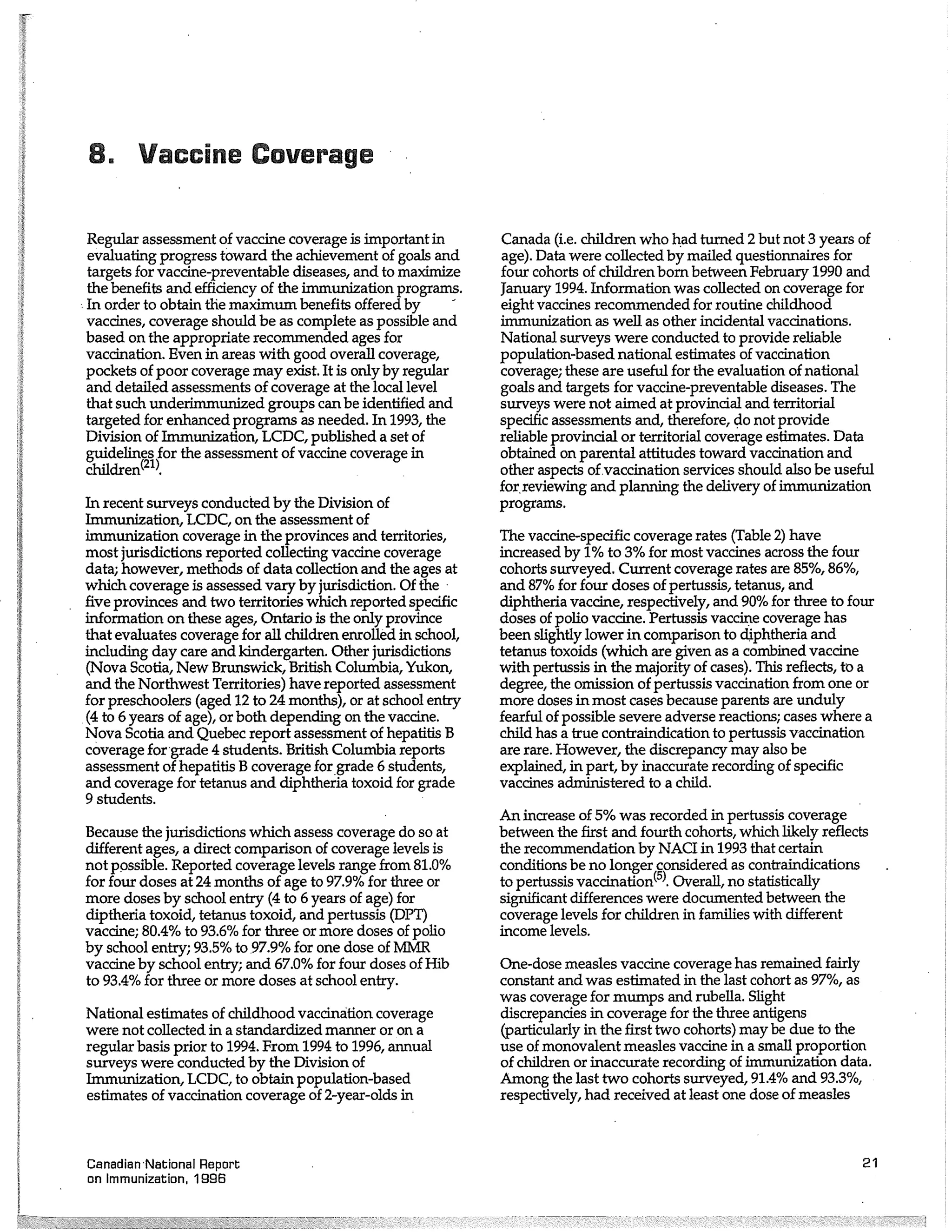 Canadian report and law on immunization