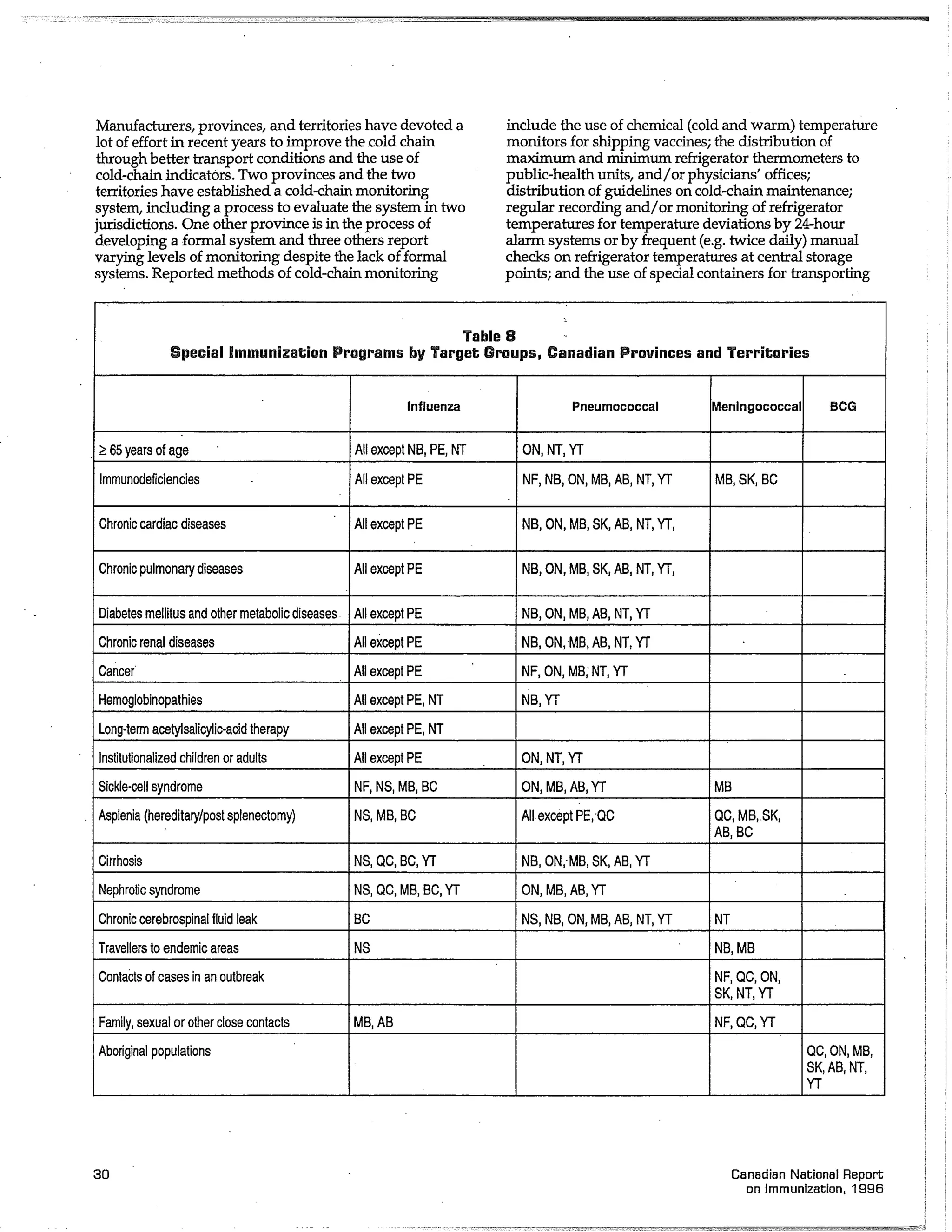 Canadian report and law on immunization