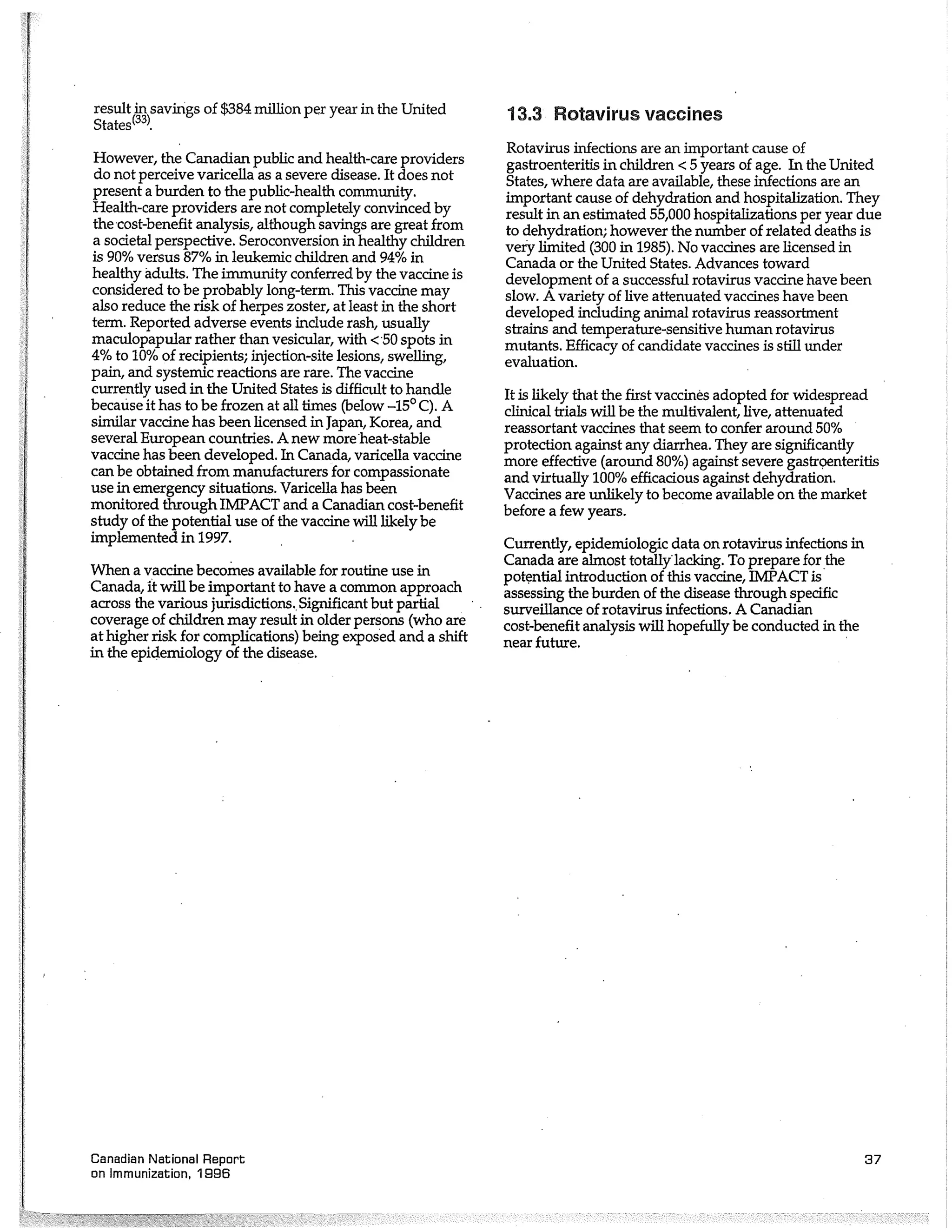 Canadian report and law on immunization