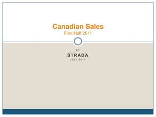 By Strada July 2011 Canadian SalesFirst Half 2011 