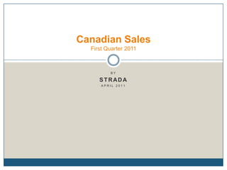 by Strada April 2011 Canadian SalesFirst Quarter 2011 