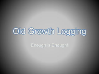 Old Growth Logging
Enough is Enough!
 