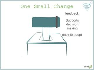 One Small Change
feedback
Supports
decision
making
easy to adopt
 