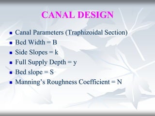 Canal Alignment & Desgin.pdf canal detail analysis and canal lining | PDF