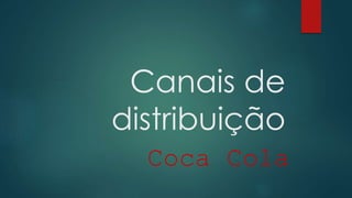 Canais de
distribuição
Coca Cola
 