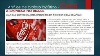 Canal de distribuição   Projeto Logístico -coca-cola, Castelo Branco.