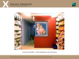 Farmacia Scorcelletti - Pistoia Segnaletica interna farmacia



2010 All rights relating to this presentation are the property of Visuale Associati Milano
 