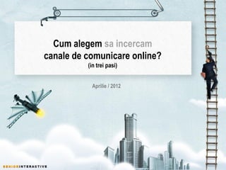 Cum alegem sa incercam
canale de comunicare online?
          (in trei pasi)


           Aprilie / 2012
 