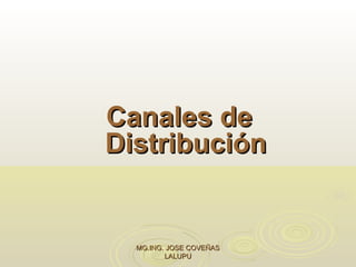 Canales de
Distribución


  MG.ING. JOSE COVEÑAS
         LALUPU
 
