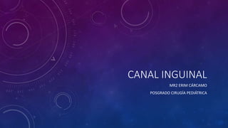 CANAL INGUINAL
MR2 ERIM CÁRCAMO
POSGRADO CIRUGÍA PEDIÁTRICA
 