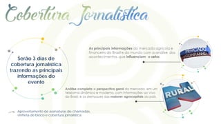 Serão 3 dias de
cobertura jornalística
trazendo as principais
informações do
evento
Aproveitamento de assinaturas de chamadas,
vinheta de bloco e cobertura jornalística
 
