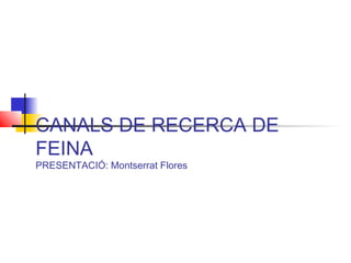 CANALS DE RECERCA DE
FEINA
PRESENTACIÓ: Montserrat Flores
 