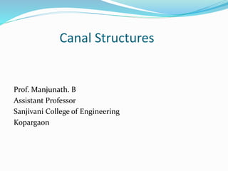 Canal Structures
Prof. Manjunath. B
Assistant Professor
Sanjivani College of Engineering
Kopargaon
 