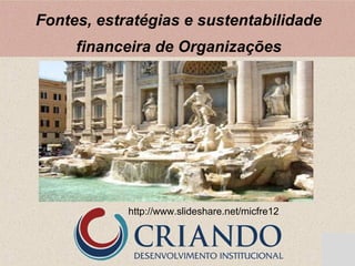 Fontes, estratégias e sustentabilidade
     financeira de Organizações




            http://www.slideshare.net/micfre12
 