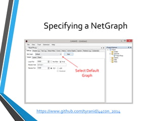 Specifying a NetGraph 
Select Default Graph 
https://www.github.com/tyranid/44con_2014 
 