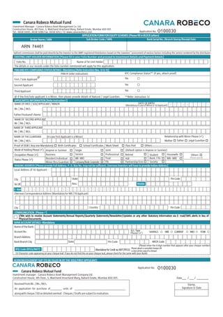 Canara robeco equity tax saver application form