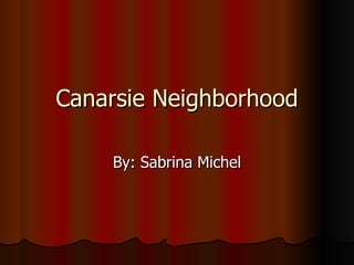 Canarsie Neighborhood By: Sabrina Michel 