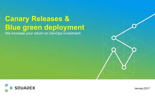 Canary Releases &
Blue green deployment
We increase your return on DevOps investment
January 2017
 