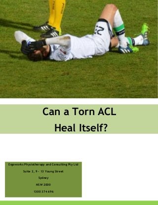 Ergoworks Physiotherapy and Consulting Pty Ltd
Suite 2, 9 - 13 Young Street
Sydney
NSW 2000
1300 374 696
Can a Torn ACL
Heal Itself?
 