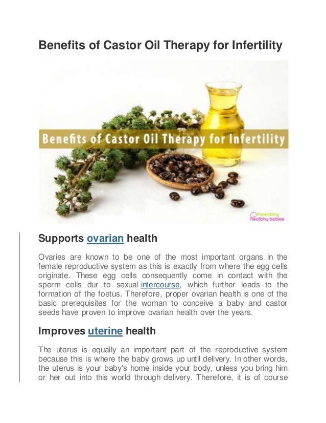 Can castor seeds affect fertility