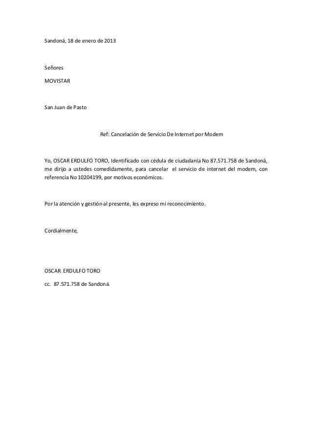 Cancelar servicio movistar