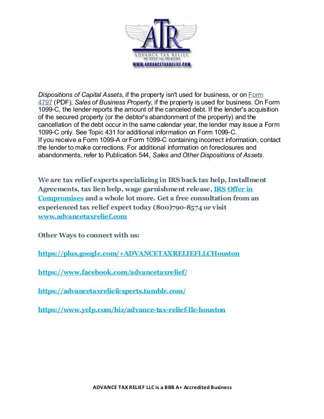 cancellation of debt and form 1099 a form 1099a