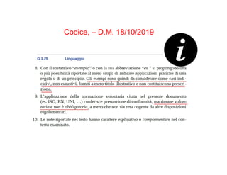 Codice, – D.M. 18/10/2019
 