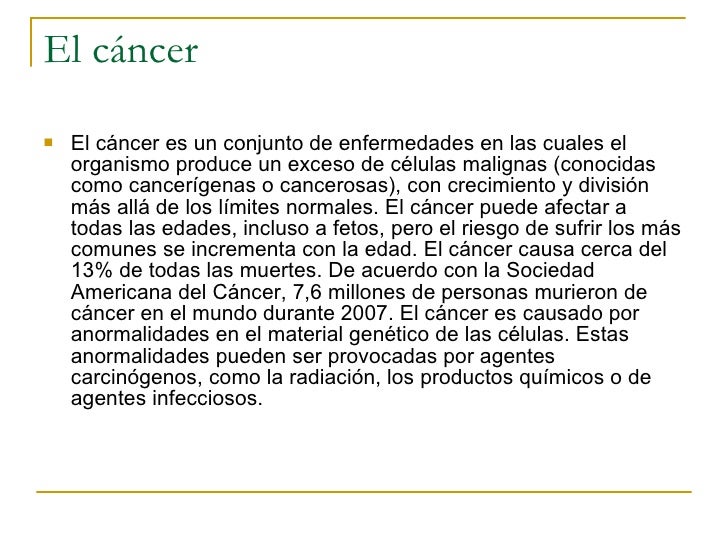 Hipotesis Sobre El Cancer