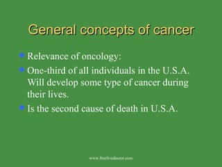 General concepts of cancer ,[object Object],[object Object],[object Object],www.freelivedoctor.com 