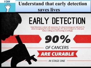 Understand that early detection
saves lives
 