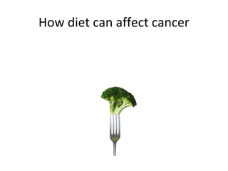How diet can affect cancer
 