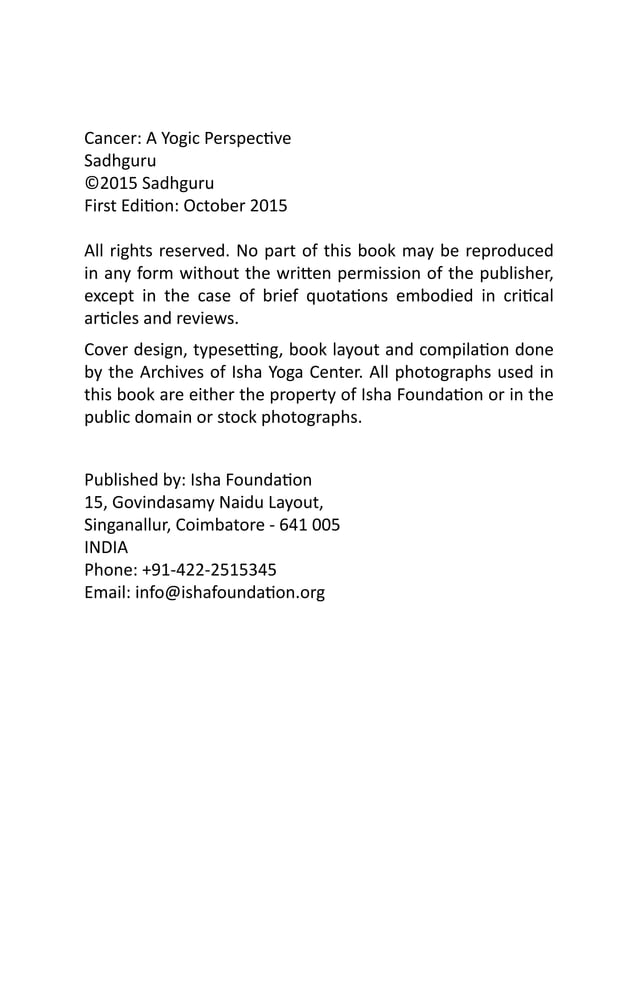 Cancer ayogicperspective by sadhguru